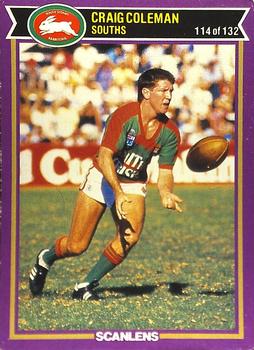 1987 Scanlens Rugby League #114 Craig Coleman Front